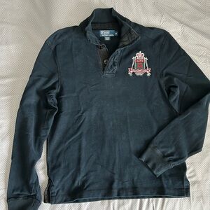 Vintage Ralph Lauren Navy Polo with Embroidered Crest